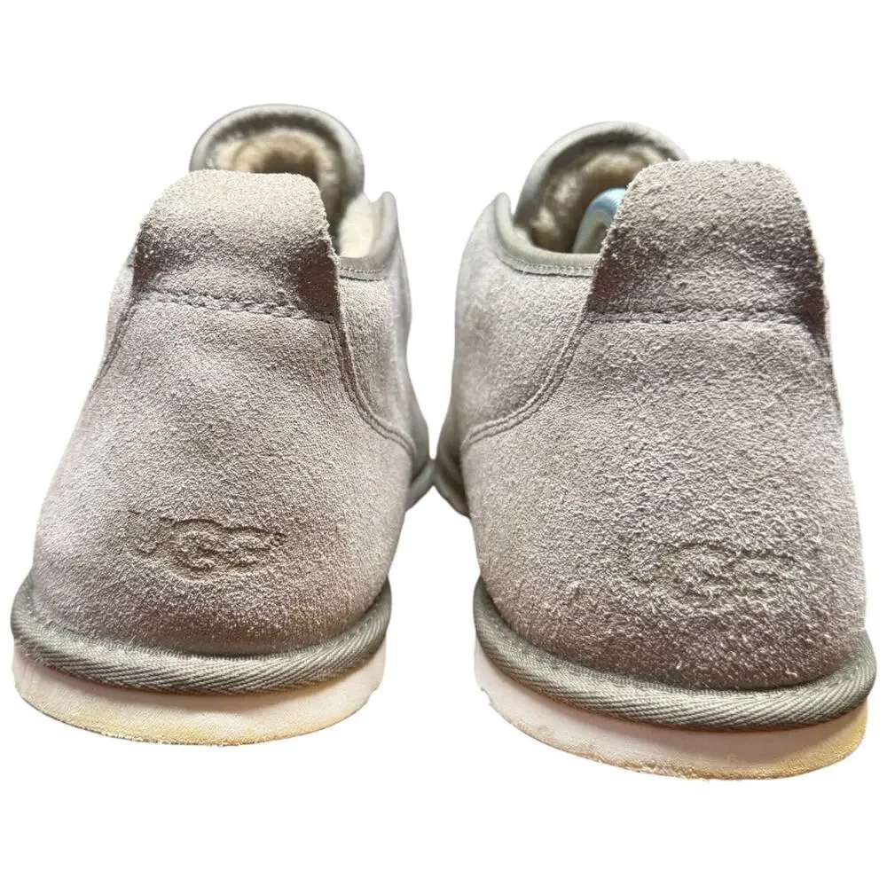 UGG Maksim Chukka Boots Men 11 Brindle Grey Suede Shearling Lined Lace Up READ